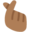 hand with index finger and thumb crossed, medium-dark skin tone